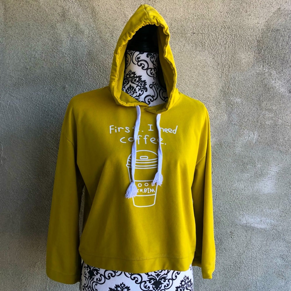 Shein Cropped Coffee Hoodie